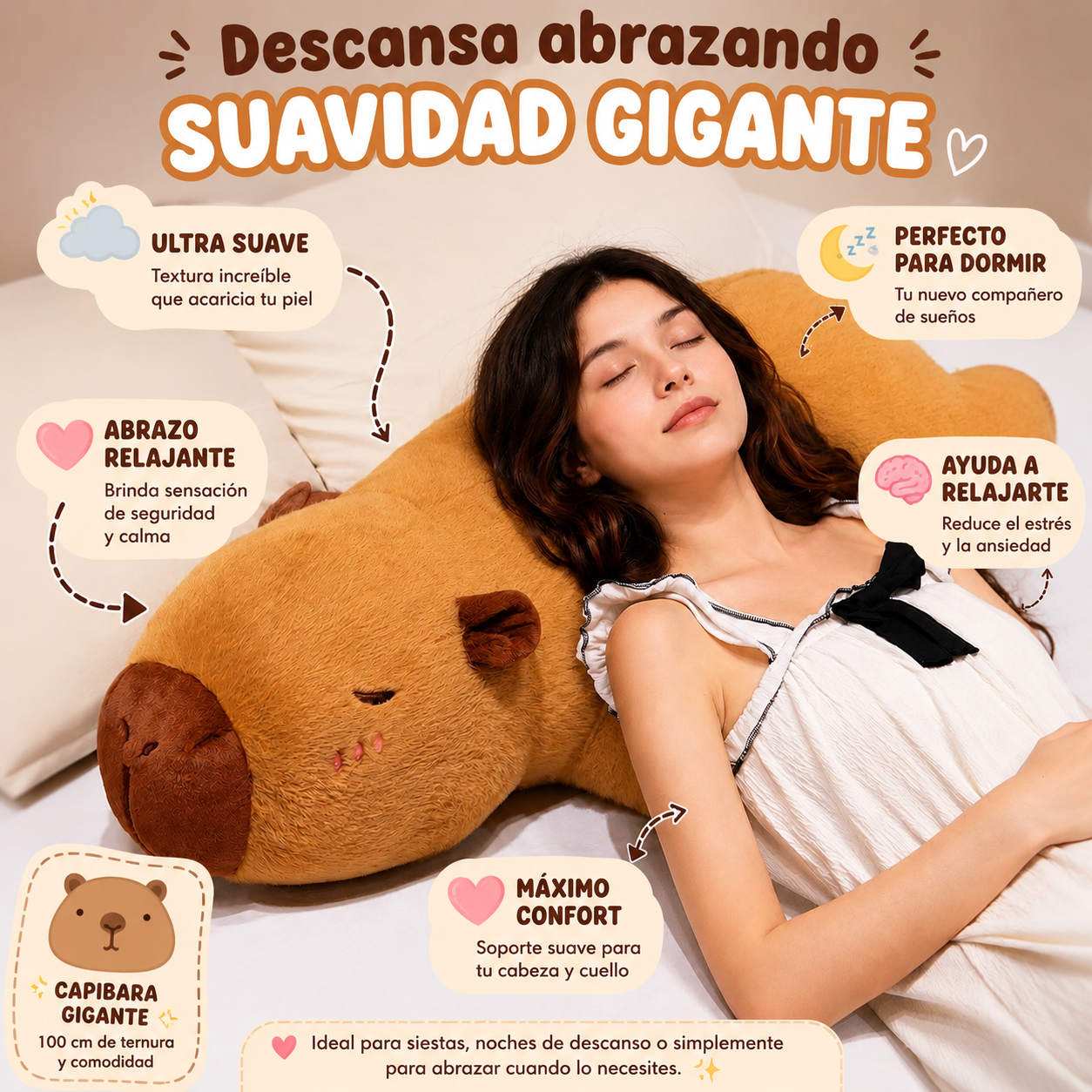 Capibara Abrazable para Dormir